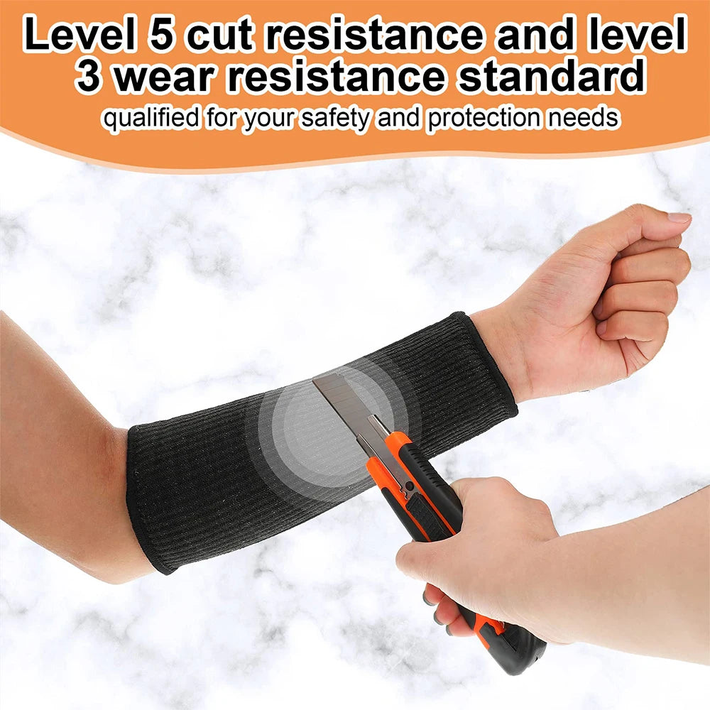 1 Pair Level 5 Cut Burn Resistant Sleeves Thin Skin Bruising Working Arm Guards Forearm Arm Protect 2
