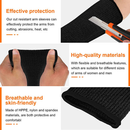 1 Pair Level 5 Cut Burn Resistant Sleeves Thin Skin Bruising Working Arm Guards Forearm Arm Protect 4