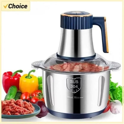 Electric Food Chopper Stainless Steel 5L Meat Grinder and Vegetable Processor