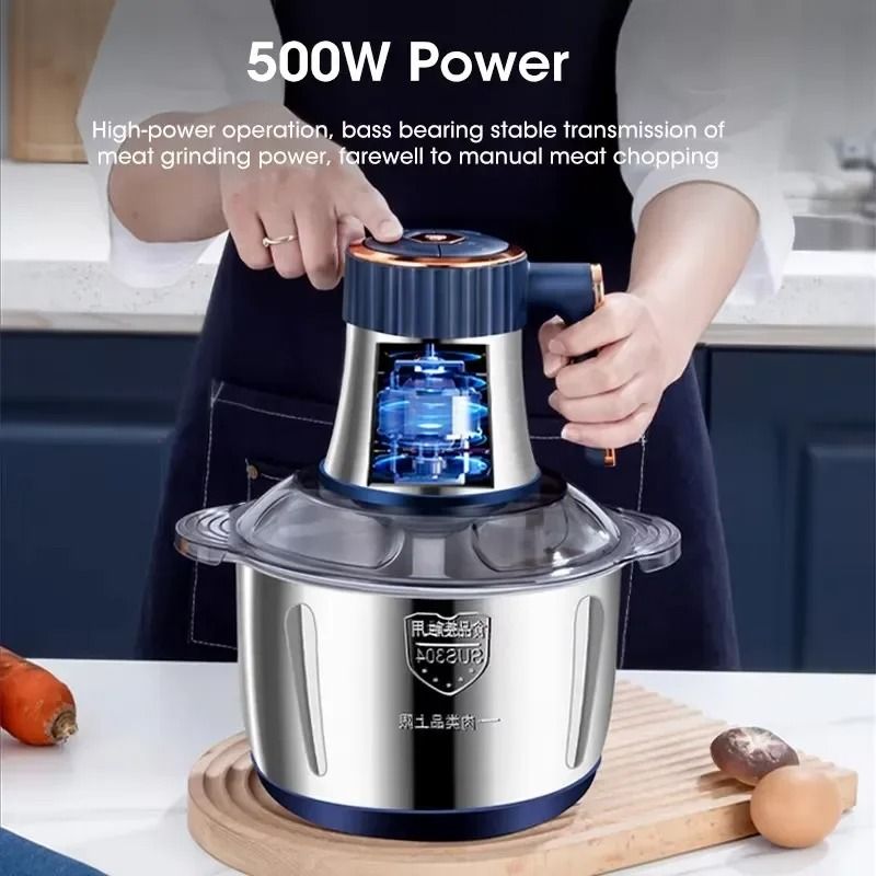 Electric Food Chopper Stainless Steel 5L Meat Grinder And Vegetable Processor 3