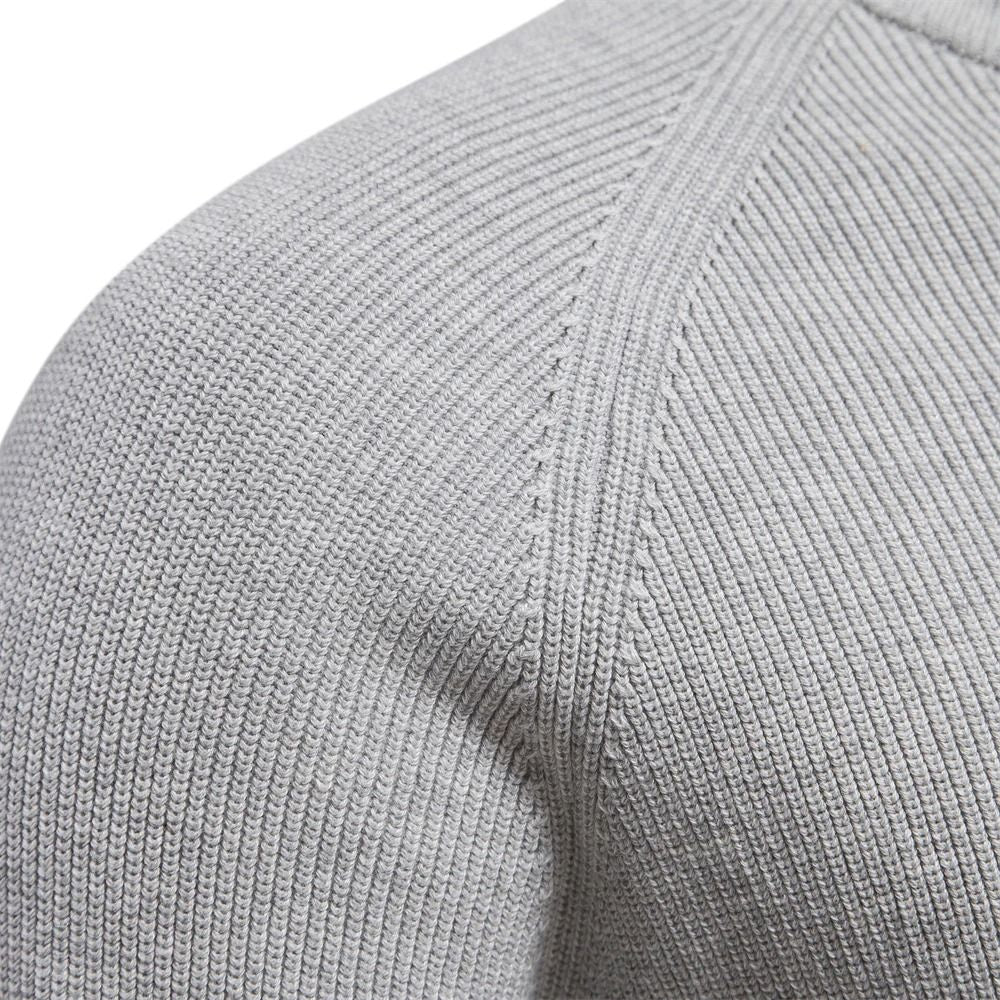Mens Cotton Zip Cardigan High Collar Knitted Sweater 2