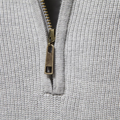 Mens Cotton Zip Cardigan High Collar Knitted Sweater 3