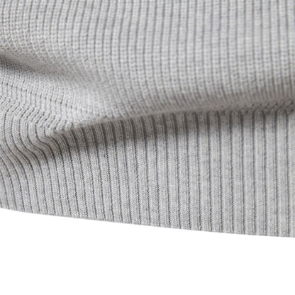 Mens Cotton Zip Cardigan High Collar Knitted Sweater 5