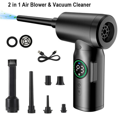 Portable Air Duster and Vacuum Cleaner Cordless 7500mAh Multi Air Blower