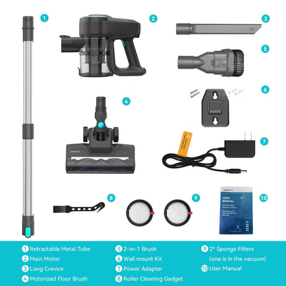 Cordless Upright Vacuum Cleaner Lightweight Stick 20Kpa 6 In 1 6