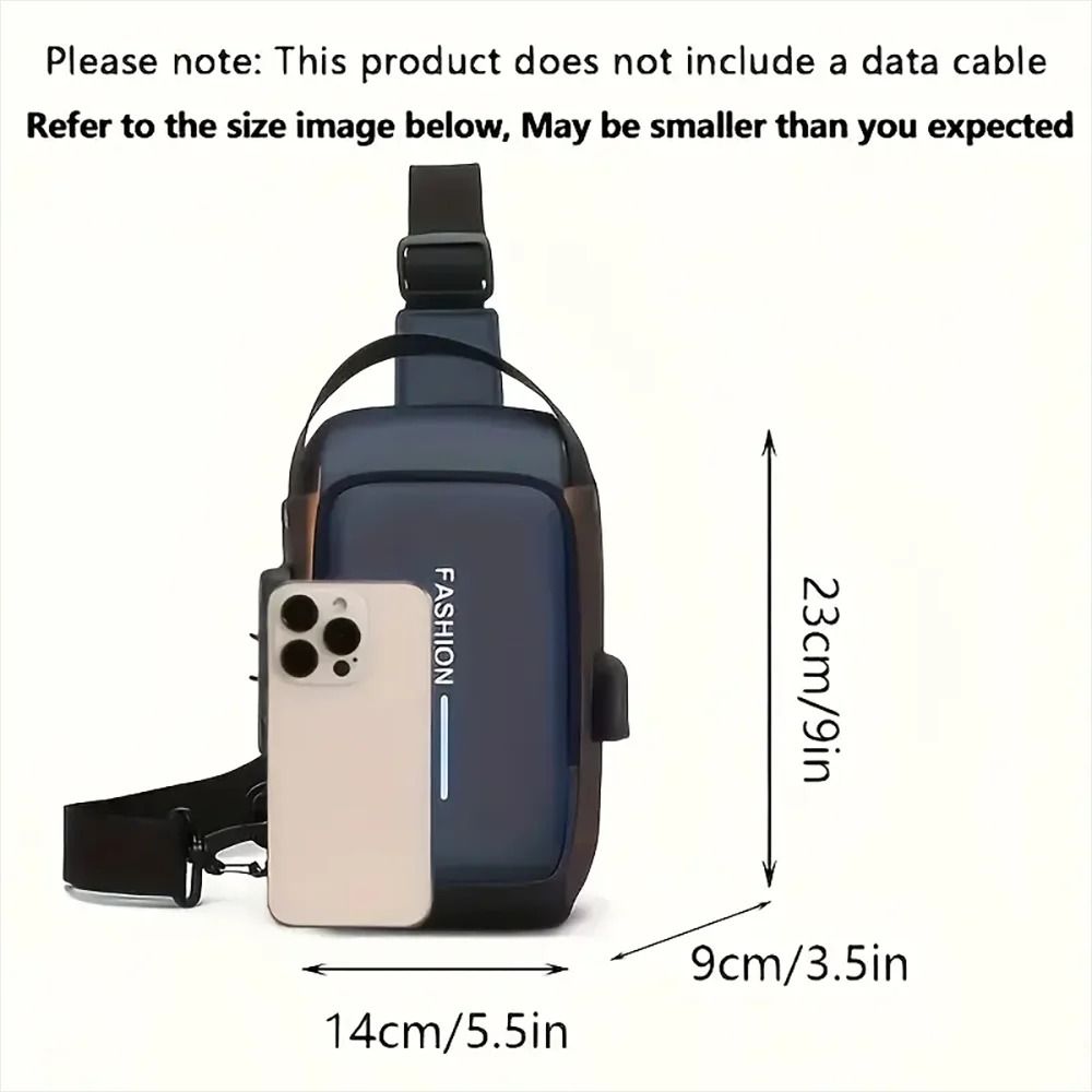 Mens Oxford Sling Bag Crossbody Chest Pack With Phone Pocket 3