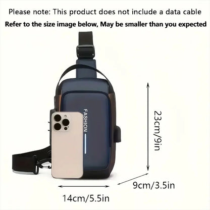 Mens Oxford Sling Bag Crossbody Chest Pack With Phone Pocket 3