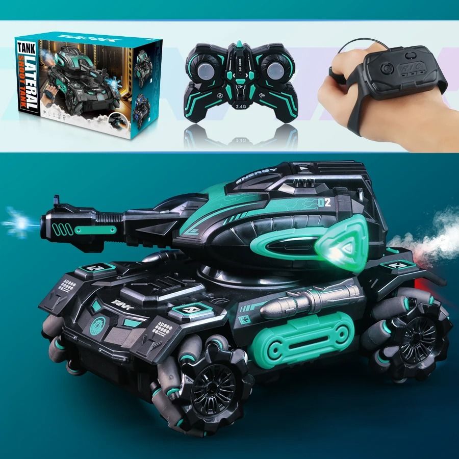 RC Spray Stunt Car 2.4G Remote Control Water Polo Tank Toy with Launch Feature