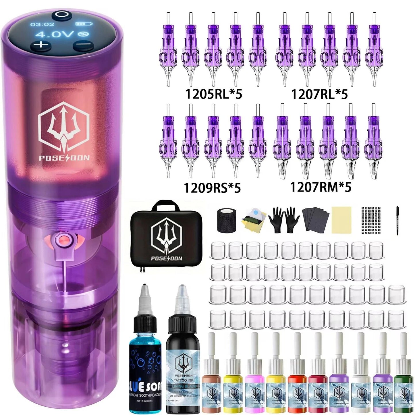 Professional Tattoo Pen Kit With Power Supply And Permanent Makeup Machine 9