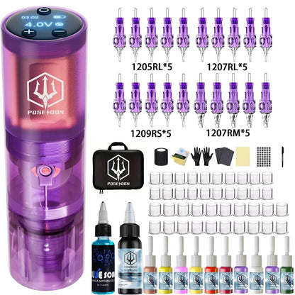 Professional Tattoo Pen Kit With Power Supply And Permanent Makeup Machine 9