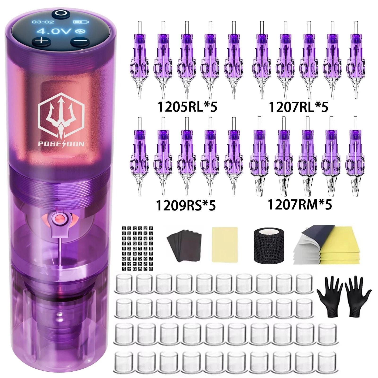 Professional Tattoo Pen Kit With Power Supply And Permanent Makeup Machine 8