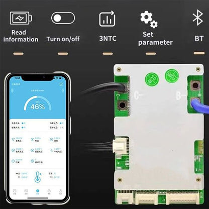 JBD Smart BMS With BuiltIn Bluetooth Lithium Battery Protection Board 10S17S 24V60V 2
