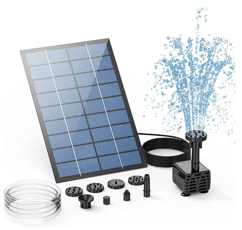 25W Solar Fountain Pump With Nozzles And Water Pipe For Bird Bath Pond And Garden Decor 4