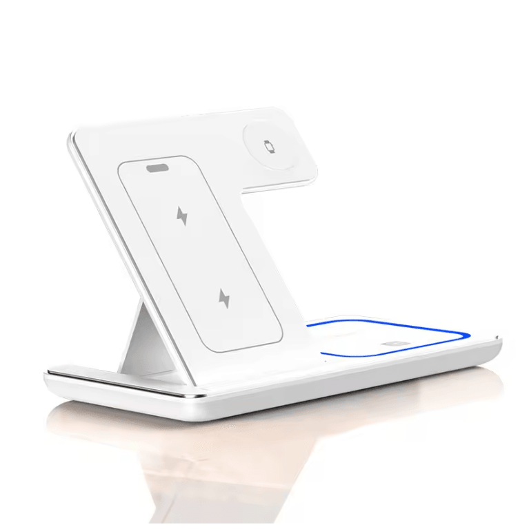 30W LED Fast Wireless Charger Stand 3 In 1 Foldable Charging Station For IPhone Apple Watch And Air 5