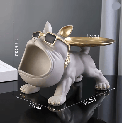 Bulldog Figurine Home Decor Resin Dog Statue With Storage Box 4