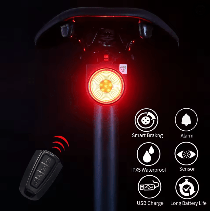 GuardianRide Pro Bicycle Rear Light With Alarm And Wireless Control 1