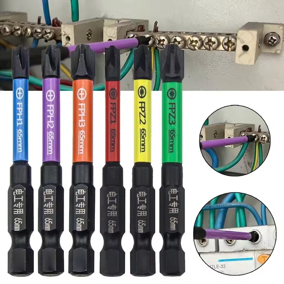 6 Piece Magnetic Screwdriver Bits Set For Circuit Breakers And Electricians 3