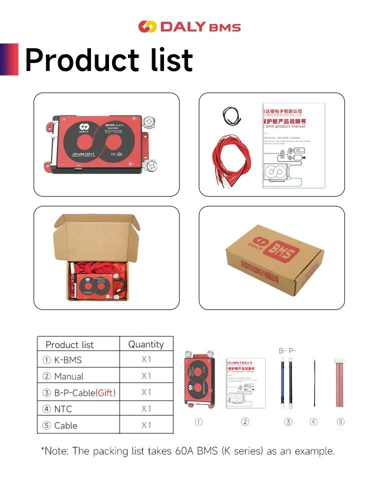 DALY BMS Liion And LiFePO4 Battery Management System With Balance Function 15A100A 4