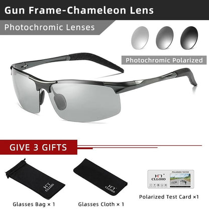 Photochromic Polarized Sunglasses For Men Aluminum AntiGlare Driving Glasses 9