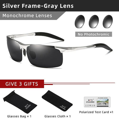 Photochromic Polarized Sunglasses For Men Aluminum AntiGlare Driving Glasses 12