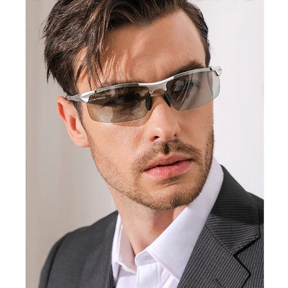 Photochromic Polarized Sunglasses For Men Aluminum AntiGlare Driving Glasses 2