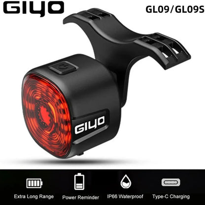 Smart Bicycle Brake Rear Light LED Taillight With Auto On Off And USB Type C Charging 1