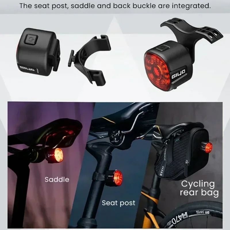 Smart Bicycle Brake Rear Light LED Taillight With Auto On Off And USB Type C Charging 2