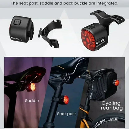 Smart Bicycle Brake Rear Light LED Taillight With Auto On Off And USB Type C Charging 2