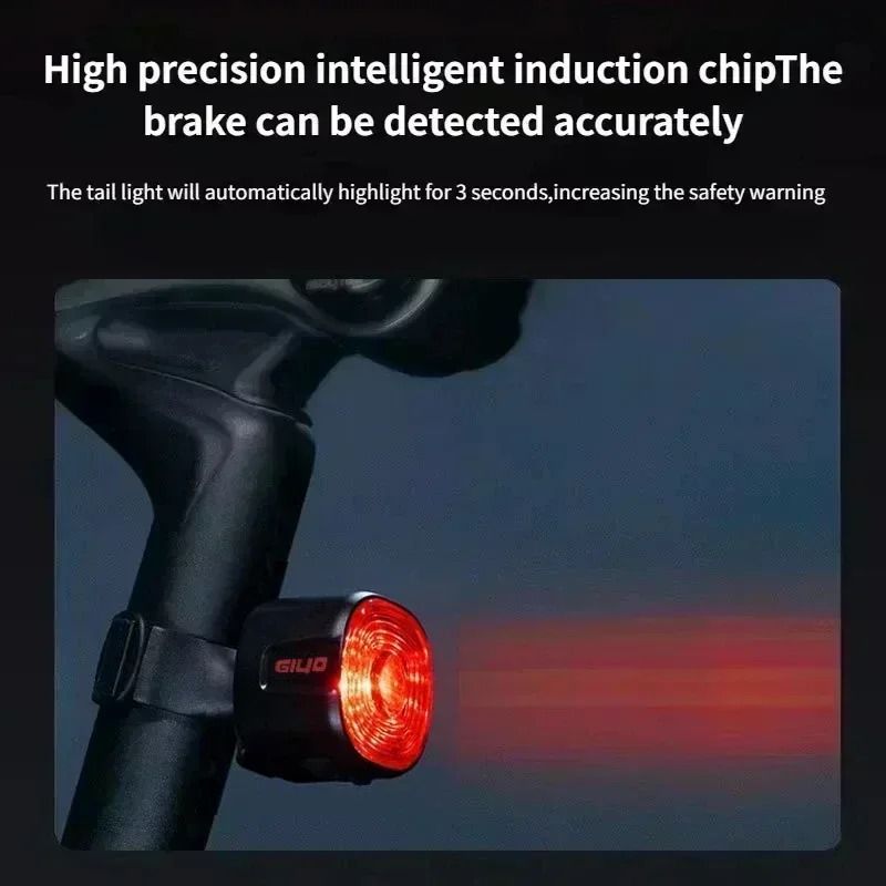 Smart Bicycle Brake Rear Light LED Taillight With Auto On Off And USB Type C Charging 4
