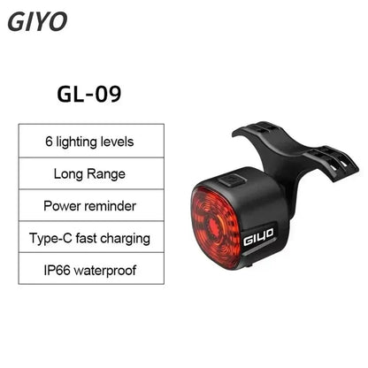 Smart Bicycle Brake Rear Light LED Taillight With Auto On Off And USB Type C Charging 7