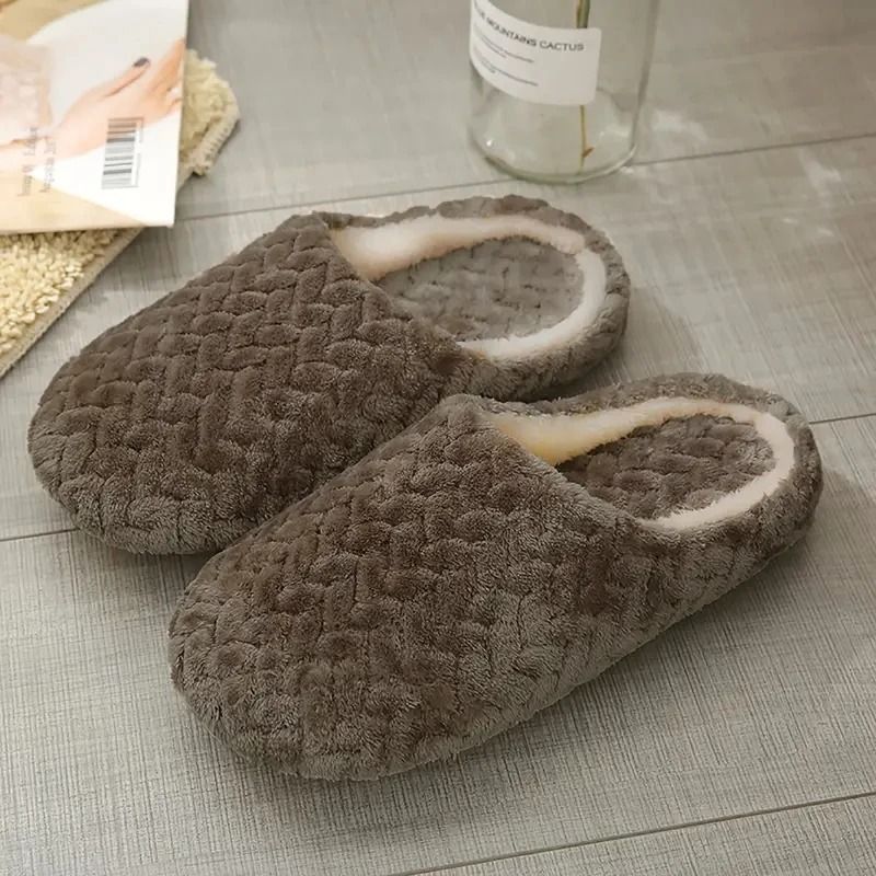 Unisex Fluffy Indoor Slippers Soft Lightweight Anti Slip Slides For Autumn Winter 7