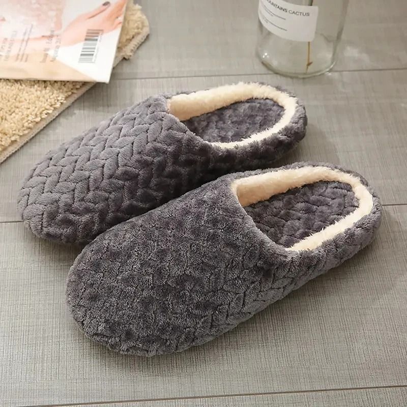 Unisex Fluffy Indoor Slippers Soft Lightweight Anti Slip Slides For Autumn Winter 8