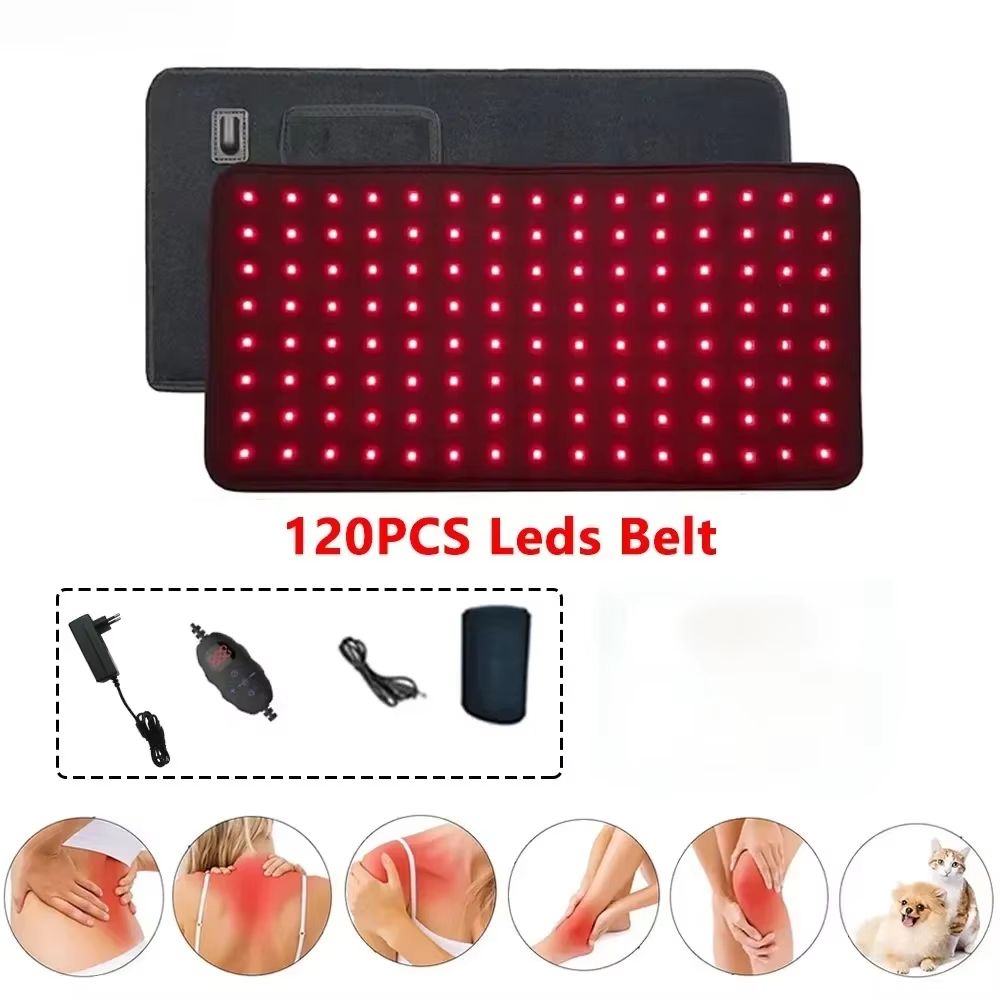 Infrared Red Light Therapy Belt – 120 LED 660nm & 850nm Pad for Pain Relief, Muscle Recovery & Fatigue Support