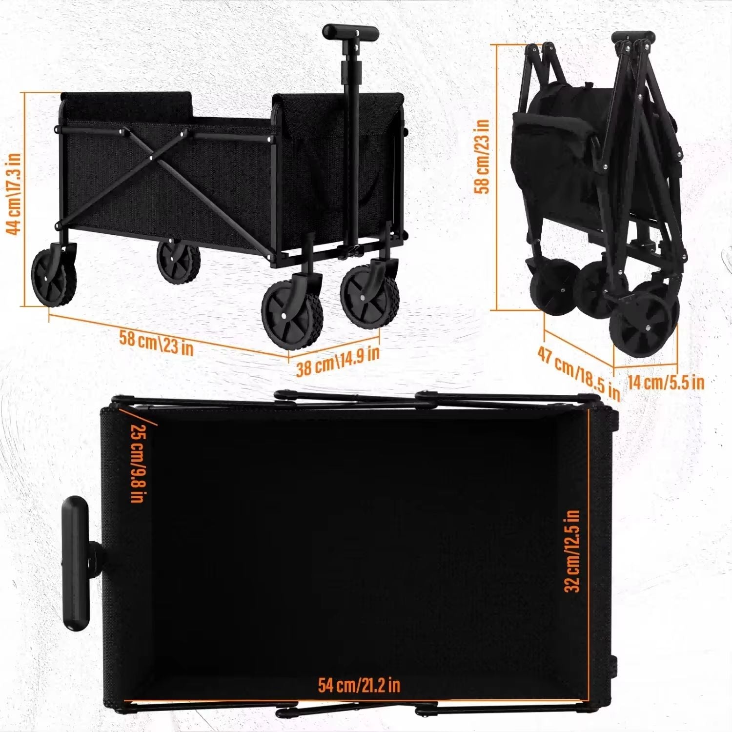 Foldable Garden Wagon Cart  Portable Outdoor Camping  Beach Utility Trolley 6
