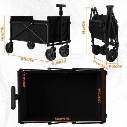 Foldable Garden Wagon Cart  Portable Outdoor Camping  Beach Utility Trolley 6