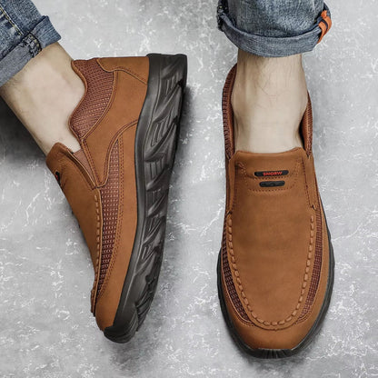 Mens Leather Casual Loafers  Breathable Flat Sneakers For Everyday Comfort  Style 2