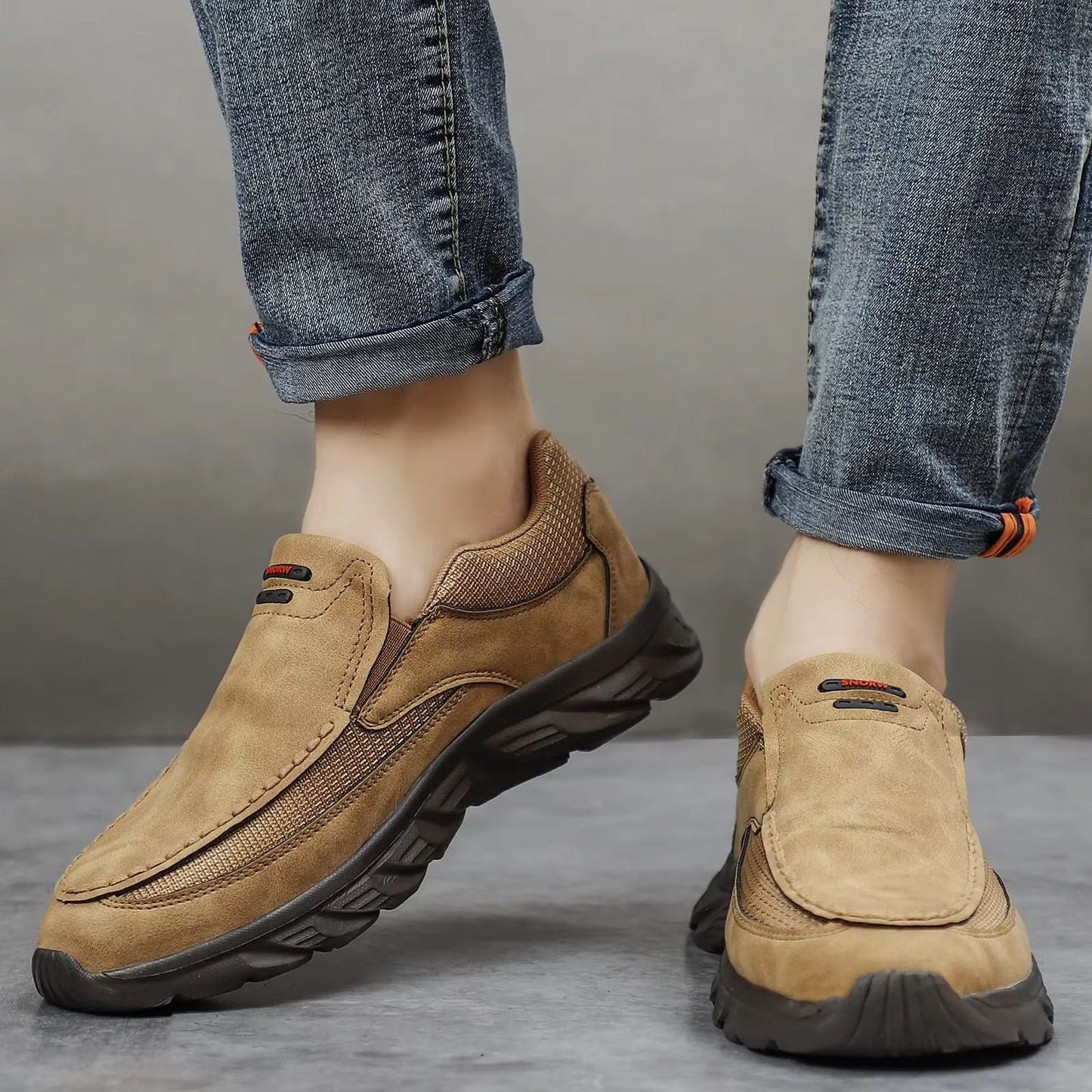 Mens Leather Casual Loafers  Breathable Flat Sneakers For Everyday Comfort  Style 3