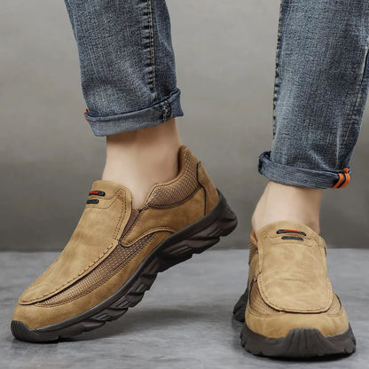 Mens Leather Casual Loafers  Breathable Flat Sneakers For Everyday Comfort  Style 3