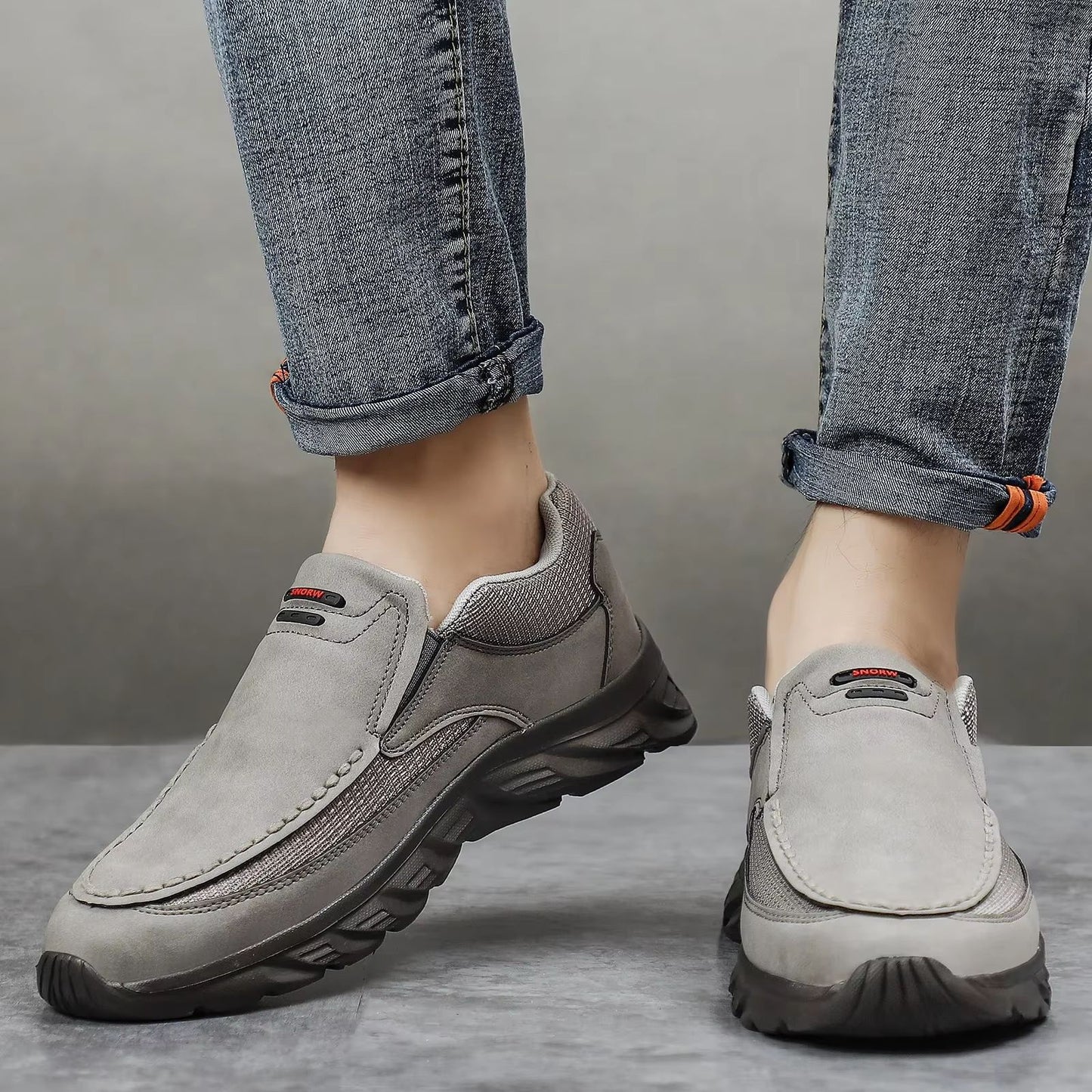 Mens Leather Casual Loafers  Breathable Flat Sneakers For Everyday Comfort  Style 4