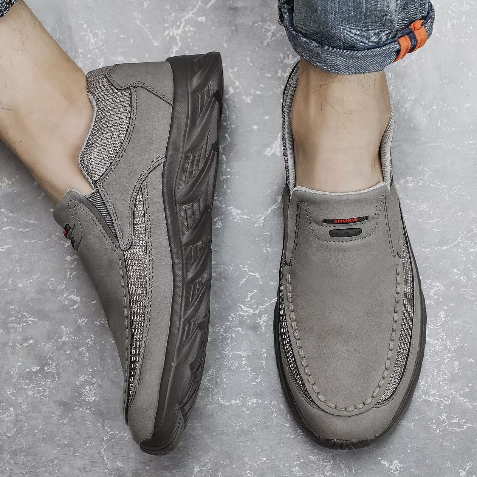 Mens Leather Casual Loafers  Breathable Flat Sneakers For Everyday Comfort  Style 5