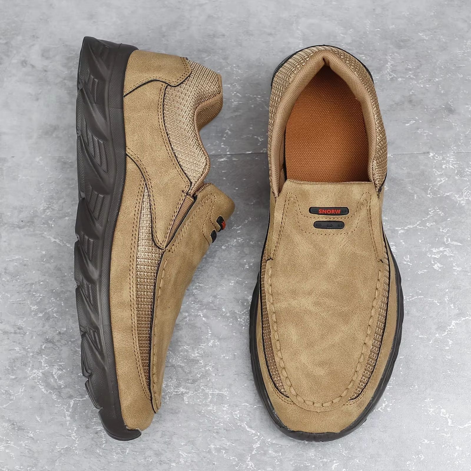 Mens Leather Casual Loafers  Breathable Flat Sneakers For Everyday Comfort  Style 7