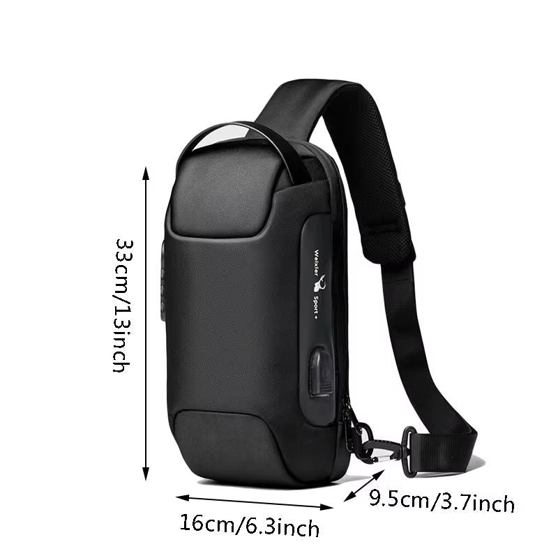 Mens USB Crossbody Bag  Waterproof AntiTheft Shoulder Chest Pack For Travel  Daily Use 2