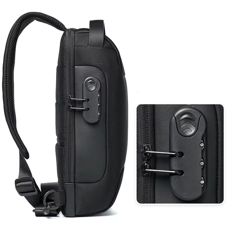Mens USB Crossbody Bag  Waterproof AntiTheft Shoulder Chest Pack For Travel  Daily Use 3