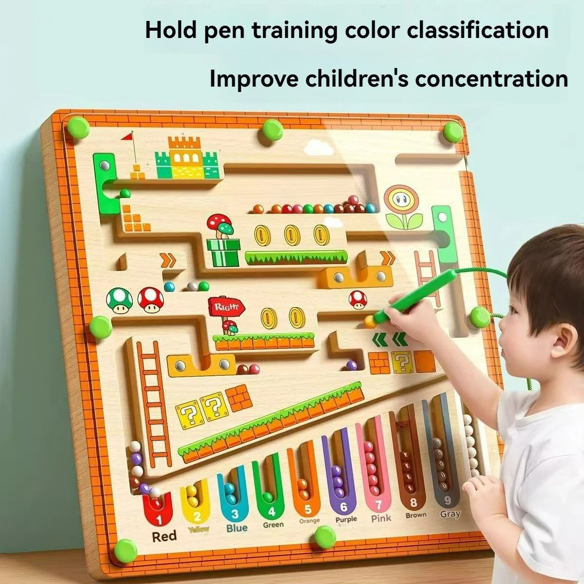 Childrens Magnetic Maze Puzzle Toy With Walking Ball For Early Education 1