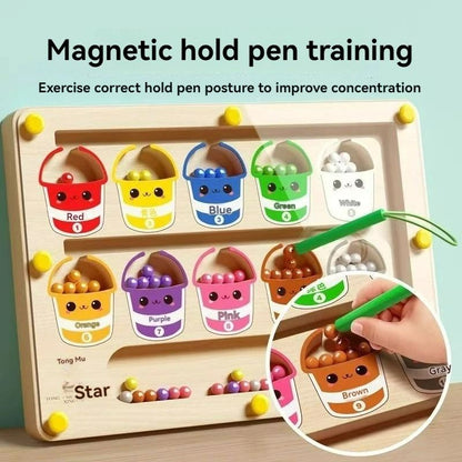 Childrens Magnetic Maze Puzzle Toy With Walking Ball For Early Education 7