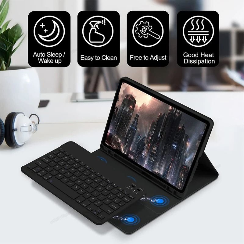 Tablet Case With Detachable Keyboard For Samsung Galaxy Tab A9 Plus A8 S6 Lite S7 S8 S9 S10 And FE  4