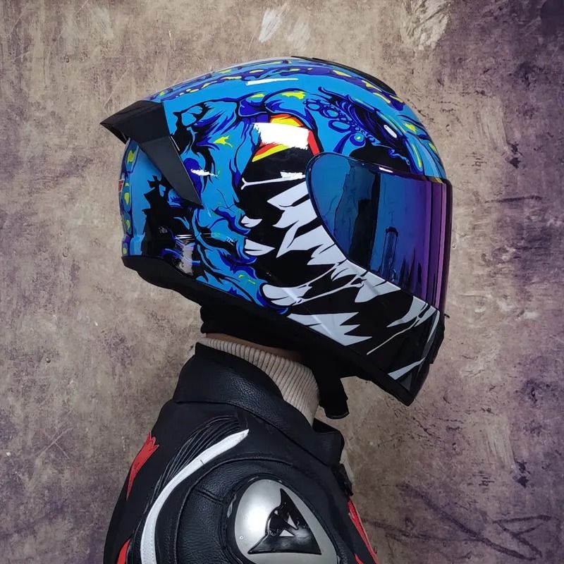 Full Face Motorcycle Helmet With Double Visor Winter Warm Racing Sports Helmet 15