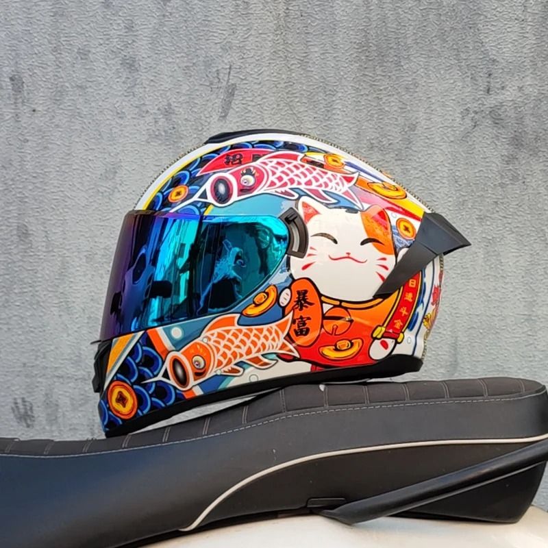 Full Face Motorcycle Helmet With Double Visor Winter Warm Racing Sports Helmet 5