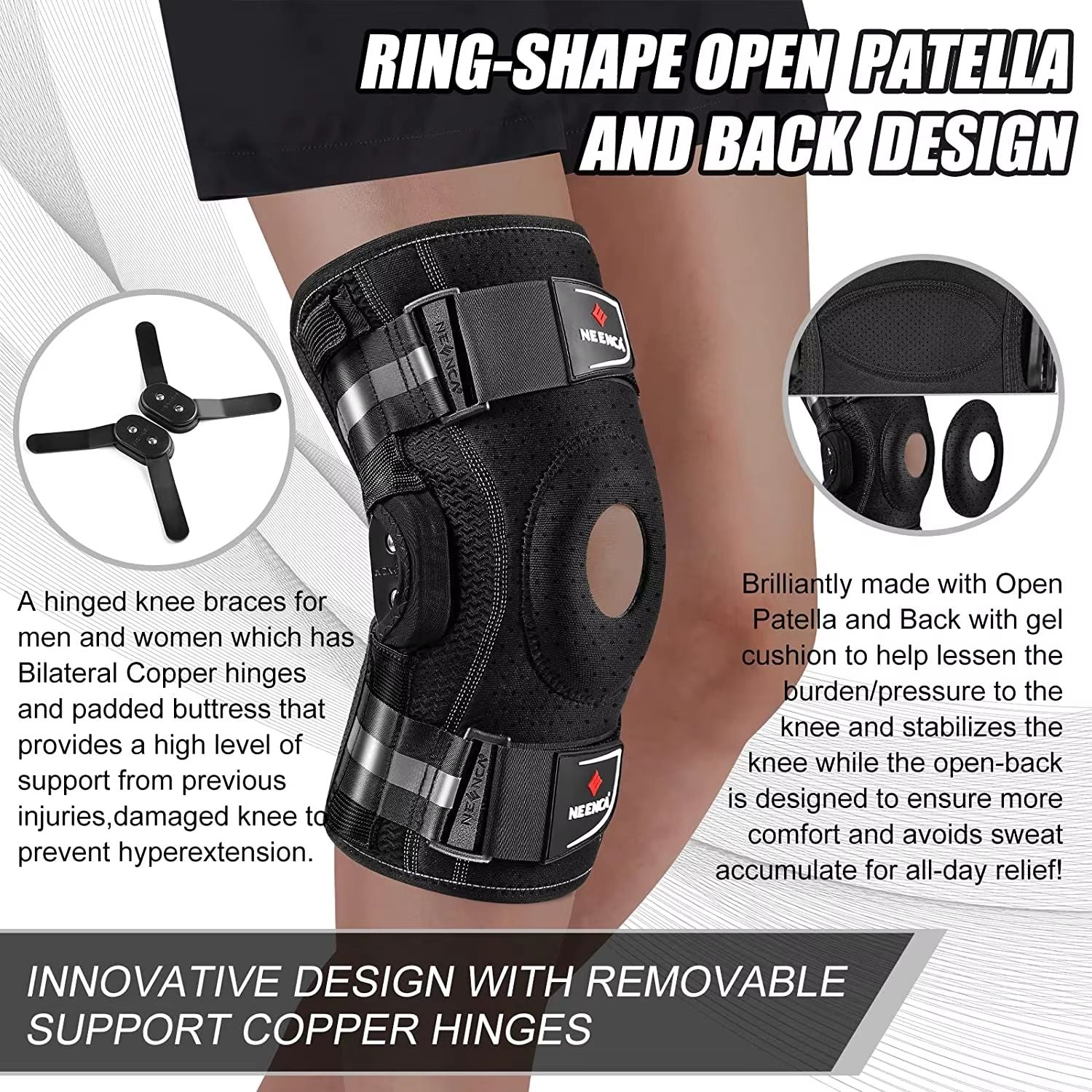 NEENCA Hinged Knee Brace  Stabilizing Support For ACL Meniscus Tear Arthritis  Joint Pain Relief 2