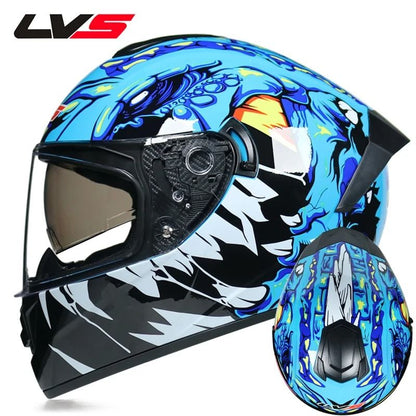 Full Face Motorcycle Helmet With Double Visor Winter Warm Racing Sports Helmet 21